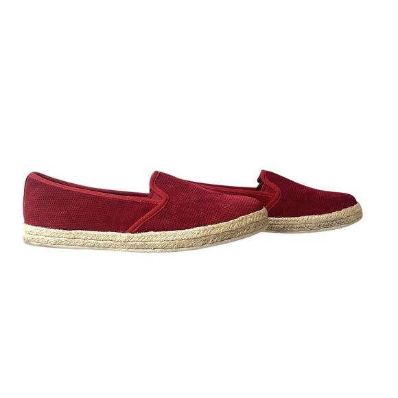 Clarks Collection Womens 9.5 W Comfort Casual Red Fabric Espadrille Slip On Flat - Picture 4 of 11